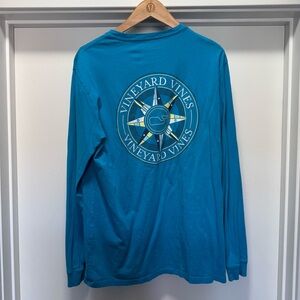 Vineyard Vines Men's Teal Long Sleeve Tee